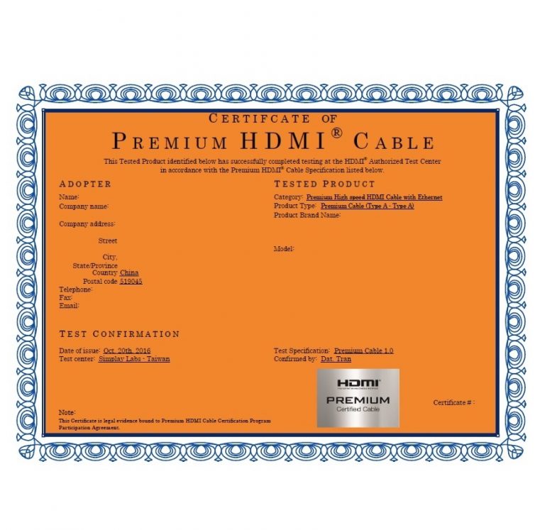 ATZ Premium HDMI Factory Cert