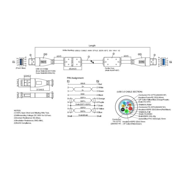 ATZ USB3AMAMxxM_drawing